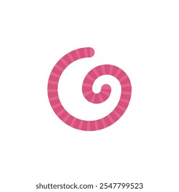 Desenho exclusivo com fundo em branco da letra G de giro do worm de logotipo