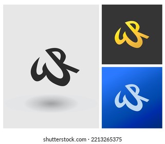 Logo WR Letter shape initial monogram design