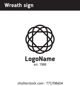 Logo wreath from the lines, scope of application family, health, education