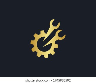 ein Logo des Schraubenschlüssels und der Zahnstange