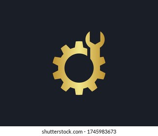 a logo of the wrench and gear