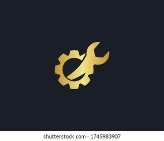 a logo of the wrench and gear