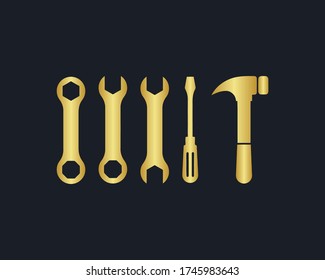 ein Logo des Schraubenschlüssels und Schraubenziehers