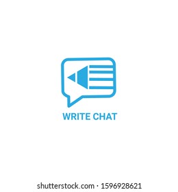 logo write a message in the form of a pencil and chat