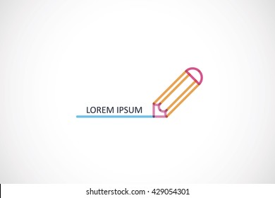 logo the writing colored pencil
