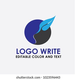 logo writing pen vector, design icon  write concept creative for company