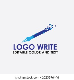 logo writing pen vector, design icon  write concept creative for company