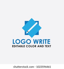 logo writing pen vector, design icon  write concept creative for company