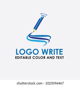 logo writing pen vector, design icon  write concept creative for company