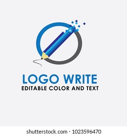 logo writing pen vector, design icon  write concept creative for company