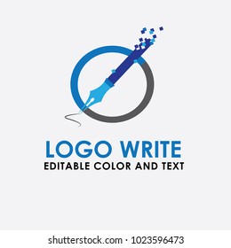 logo writing pen vector, design icon  write concept creative for company