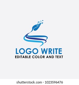 logo writing pen vector, design icon  write concept creative for company