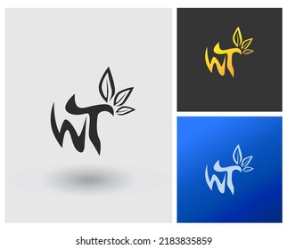 Logo WT Letter shape initial, Modern apps