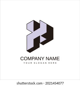 Logo "X" letter shaped hexagon vector