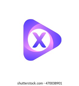 Logo X letter in the triangle shape, font icon, Vector design template elements for your application or company identity.