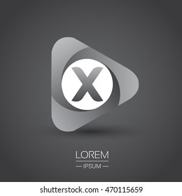 Logo X letter in the triangle shape, font icon, Vector design template elements for your application or company identity.