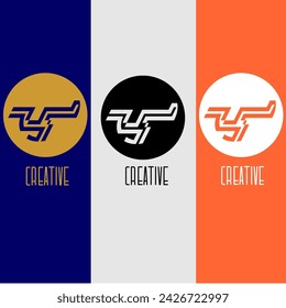 Logo y Alphabet initials monogram abstract colorful elegant creative icon vector template
