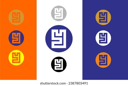 logo y circle creative unique colorful abstract icon vector template