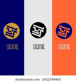 Logo y circle elegant abstract colorful creative unique icon vector template