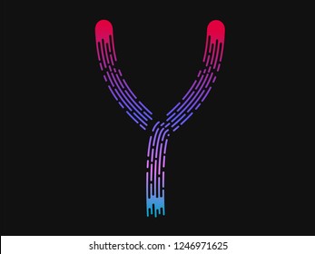 Logo Y. Colorful logo for your company. Logotype. Color. Line. Modern style.