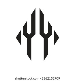 Logo Y Condensed Rhombus Monogram 3 Letters Alphabet Font Logo Logotype Embroidery