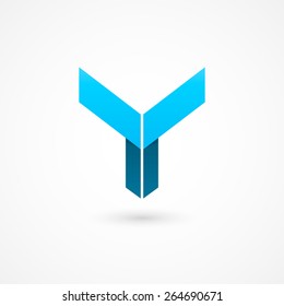 Logo Y letter. Isolated on white background. Vector illustration, eps 10.