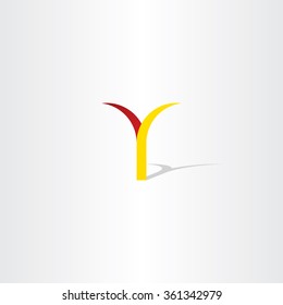 logo y letter y red yellow vector icon design