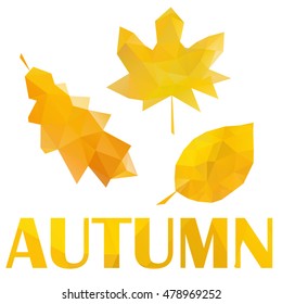 Logo yellow leaf, and the inscription, vector illustration for stickers