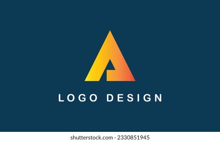 A logo yellow red gradient concept creative simple logo with blue background