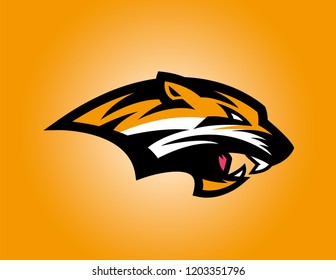 A logo of a yellow wildcat or panther for a sport team