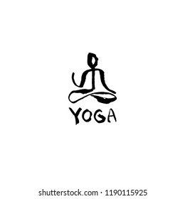 Logo for the yoga club with the image of a seated person.