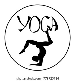 logo of  yoga Indian man in a circle  vector illustration