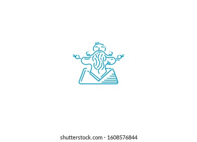 logo yoga with lines sitting on the envelope. -vector