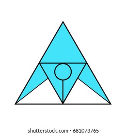 Logo a yoga man dog down face Vector illustration