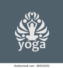 Logo Yoga, on dark background, vector format.