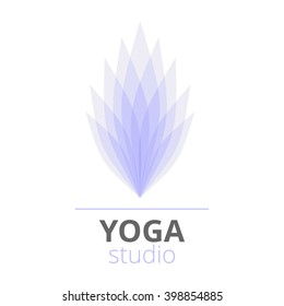 Logo for yoga studio. Logo for yoga studio. Lotus flower as symbol of yoga. Vector illustration for yoga event, school, club, web. Vector lotus flowers design for spa, yoga class, hotel and resort