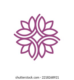 Logo for yoga studio. Mandala  vector illustration symbol and flower lotus. Namaste design for yoga, tattoo.