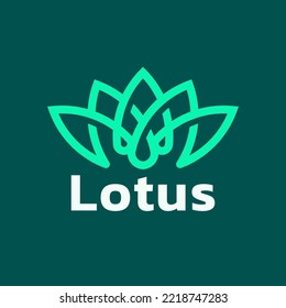 Logo for yoga studio. Vector illustration symbol and flower lotus. Namaste design for yoga, tattoo.
