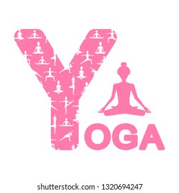 Logo yoga vector illustration on white background