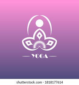 logotipo para contornos blancos de yoga