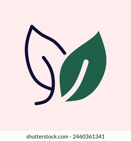 logo Young leaves of tree on white background.stock vector