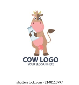 Logo for your business with cute cow character
