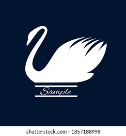 Logo for your business. The image of white swan. Silhouette. Vector illustration.