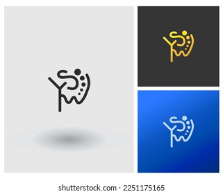 Logo YSW Letter shape initial monogram style