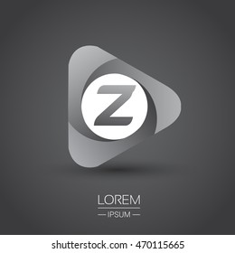 Logo Z letter in the triangle shape, font icon, Vector design template elements for your application or company identity.