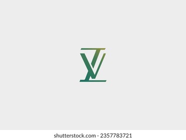 Logotipo Z V o V Z, tipografía con logotipo de color elegante, moderno y minimalista, editable