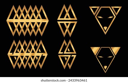 logo zigzag and triangle head wolf shape