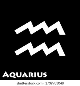 Logo of the zodiac sign Aquarius in a vector on a white background.