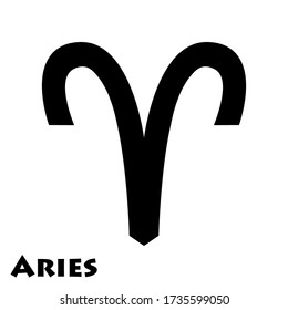 Logo of the zodiac sign Aries in a vector on a white background.