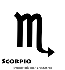 Logo of the zodiac sign Scorpio in vector on a white background.